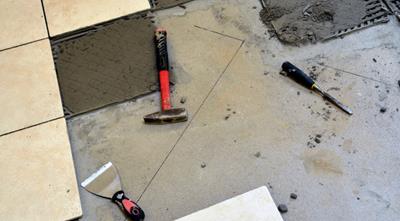 Bathroom floor tiling removal and tools