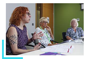 Mental health group in meeting