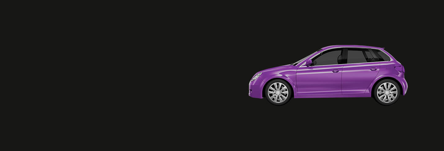 Purple car on a black background