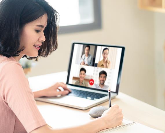 women at laptop working