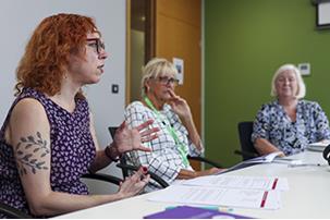 Mental health group in meeting