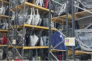 Warehouse storage of recycled green car parts