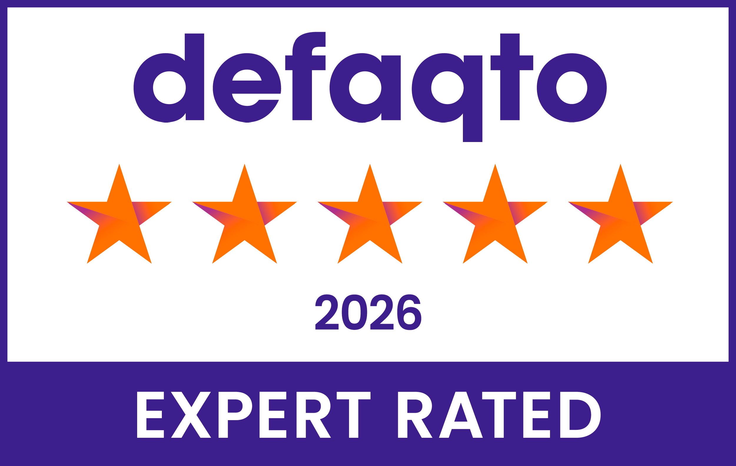 Defaqto Five Star Rated 2026 logo
