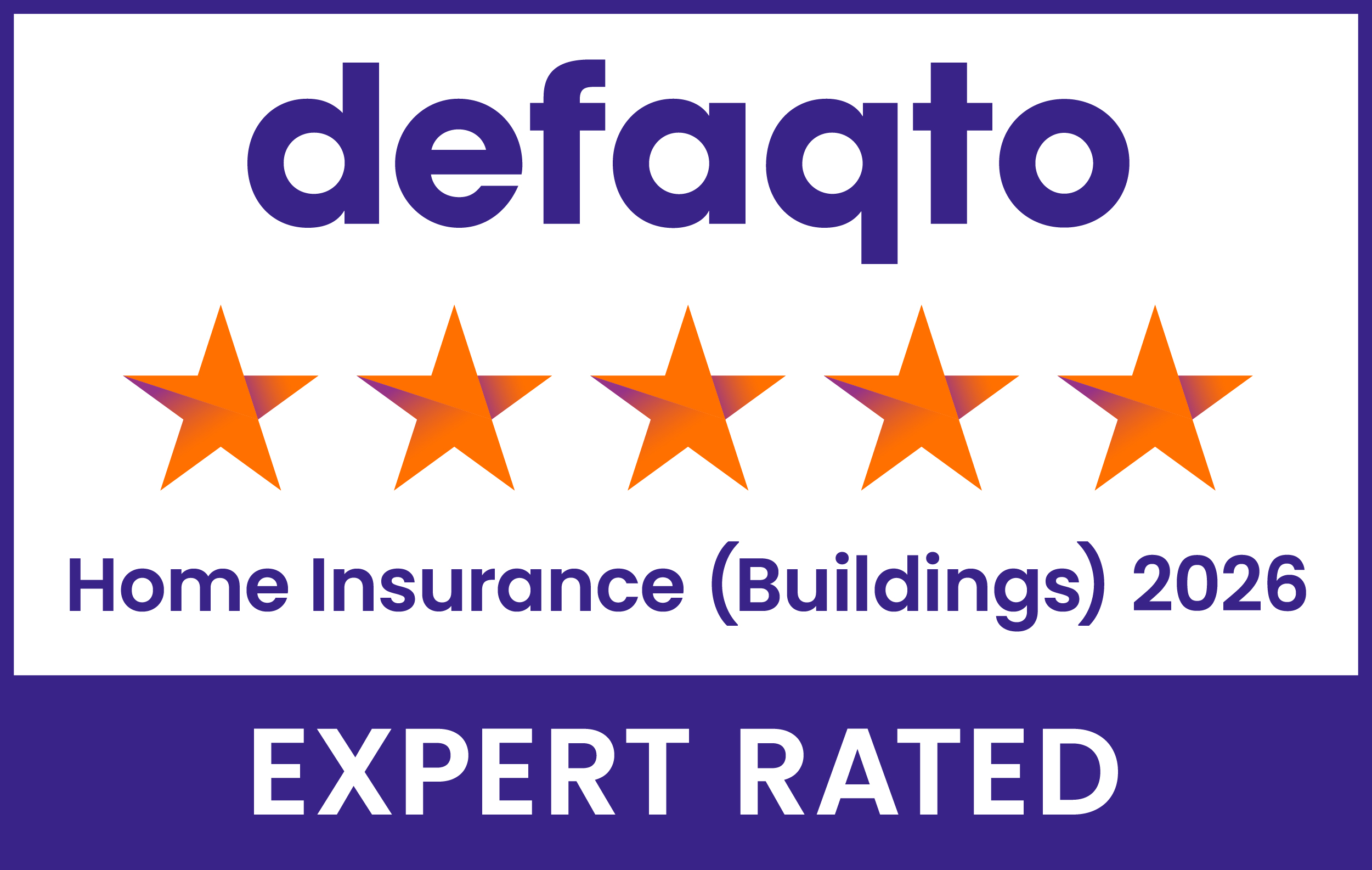 Home Insurance Buildings - Defaqto five Star rated logo 2026