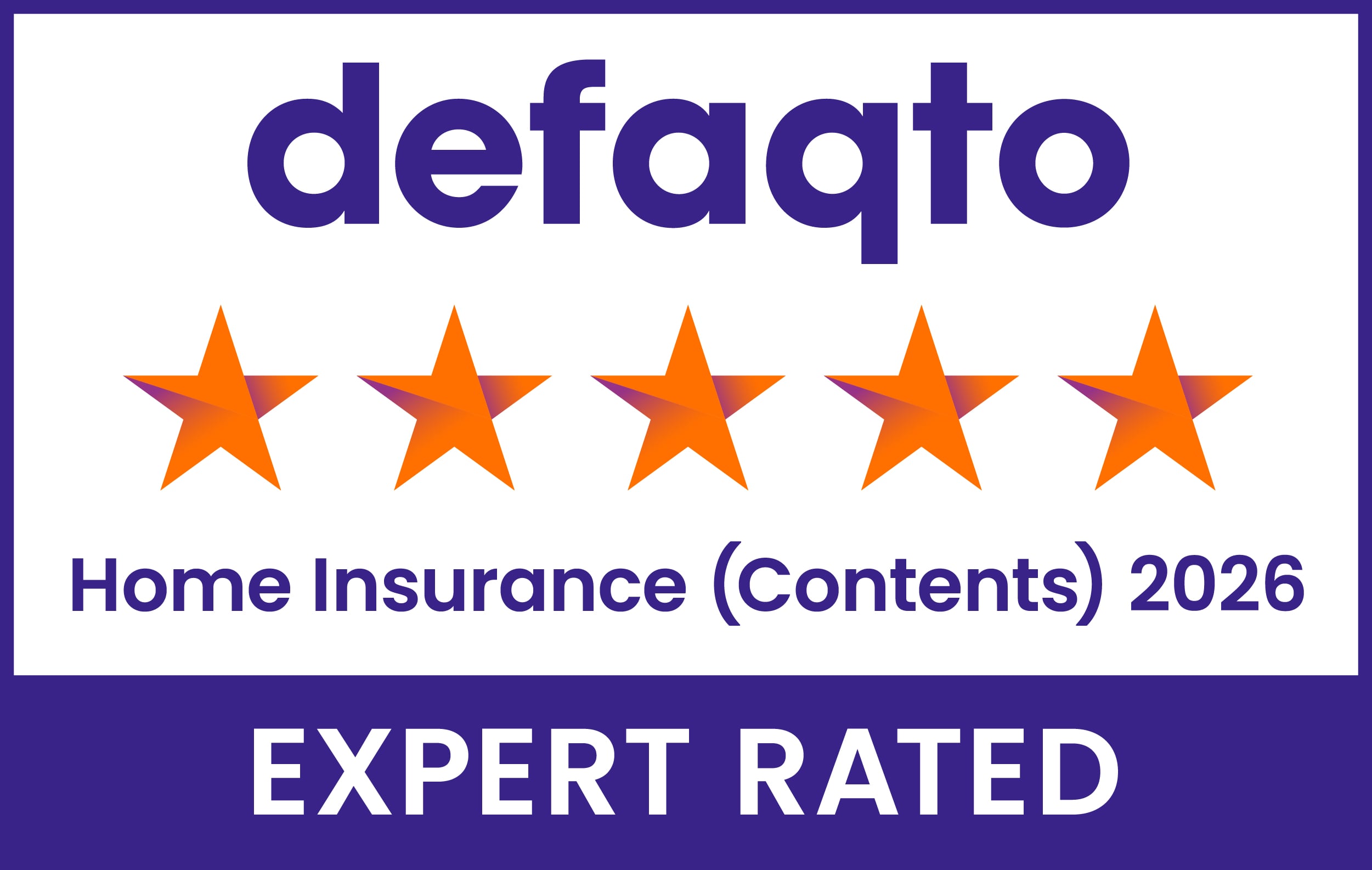 Home Insurance Buildings - Defaqto five Star rated logo 2026