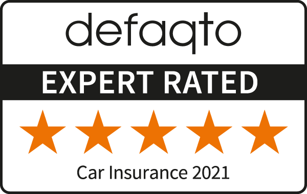 Defaqto 5 star rating 2020 car insurance logo