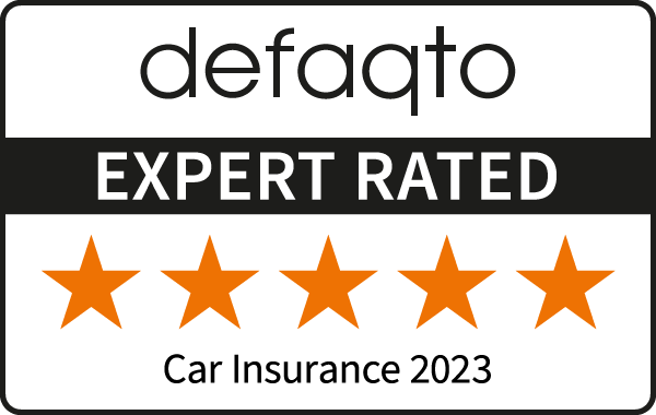Defaqto 5 star rating 2023 car insurance logo