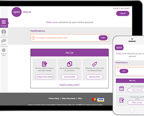 online account on desktop and mobile