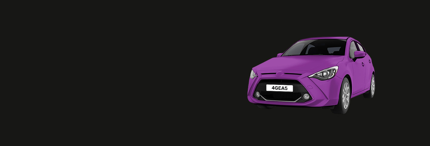 Purple car cut out image on a black background