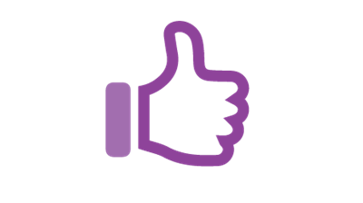 Thumbs up purple icon