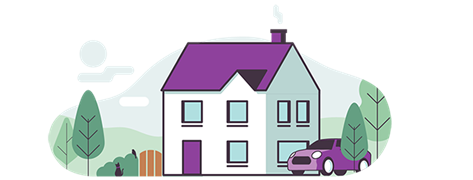 illustration of purple house