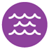 Flood icon in white and purple