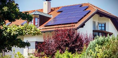 solar panels on roof of house
