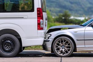 A car has crashed into a van