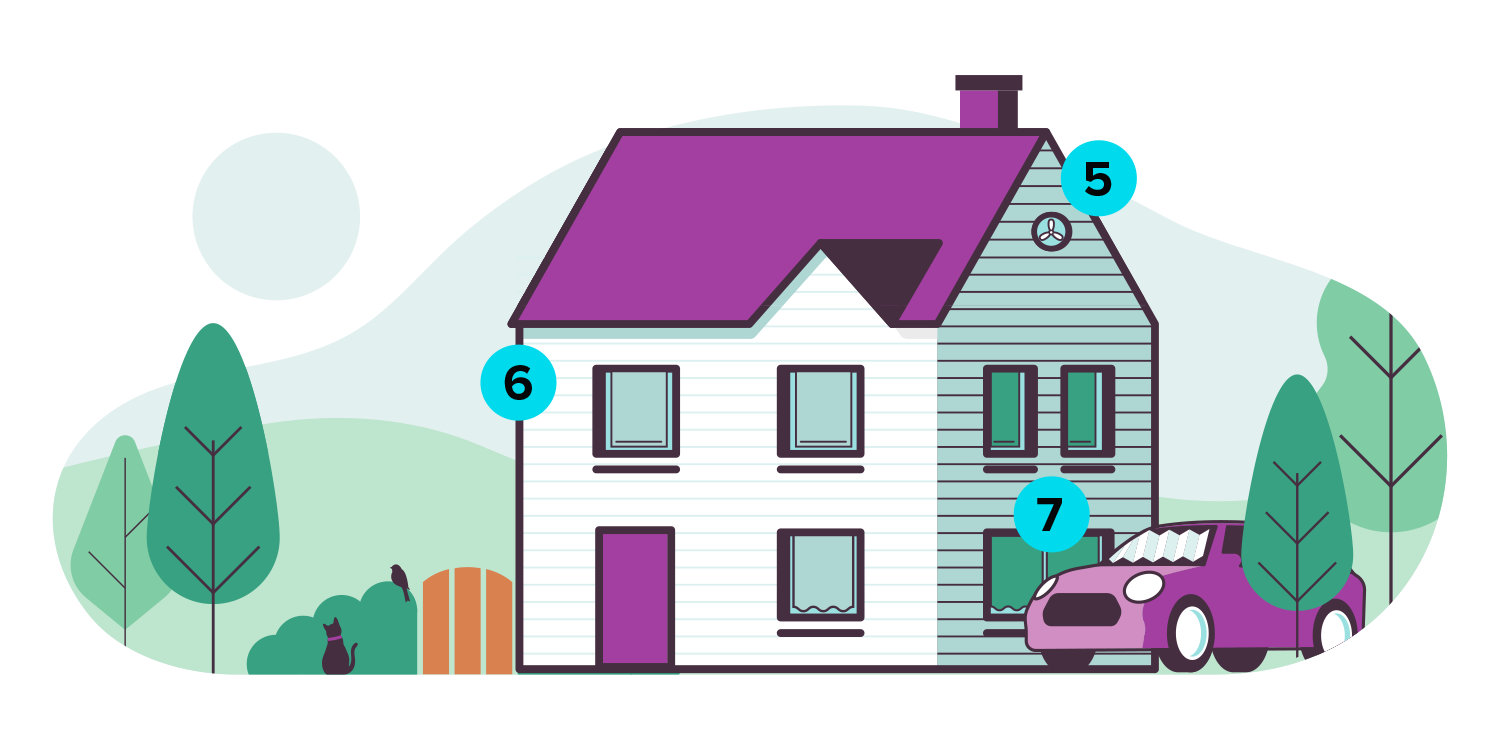 Illustration showing how to prevent heat damage to your home 