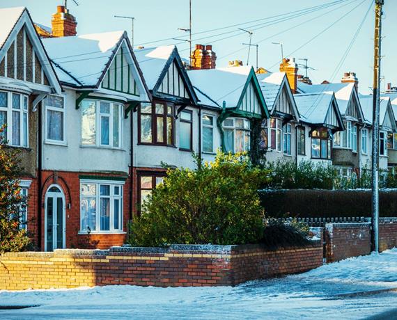 photo of a flooded street and park area