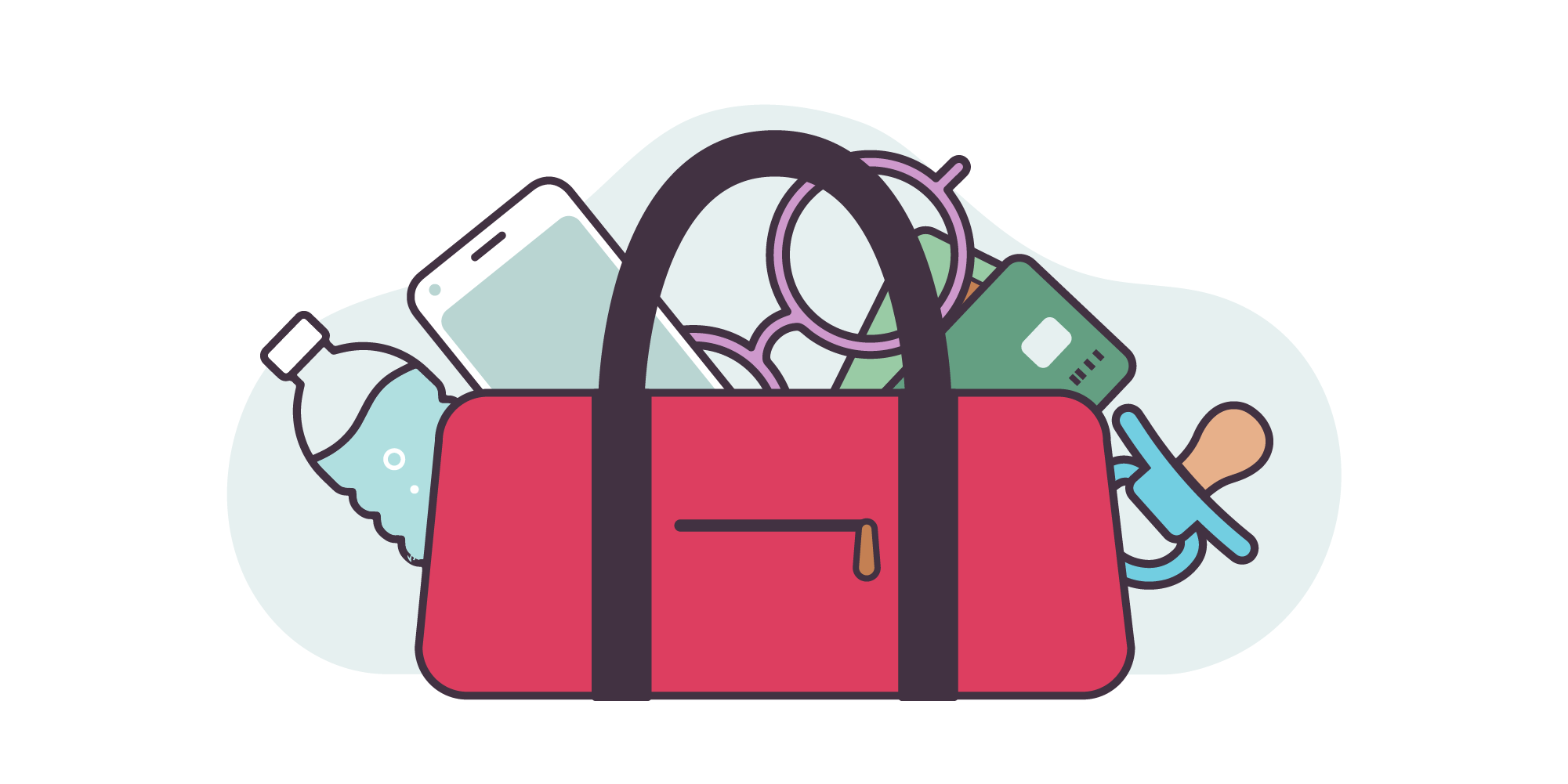 illustration of an emergency kit packed with essentials