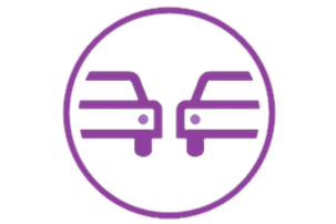 Purple courtesy car icon
