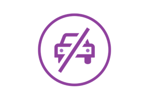 Purple icon of uninsured driver