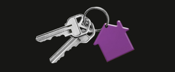 Purple house keys