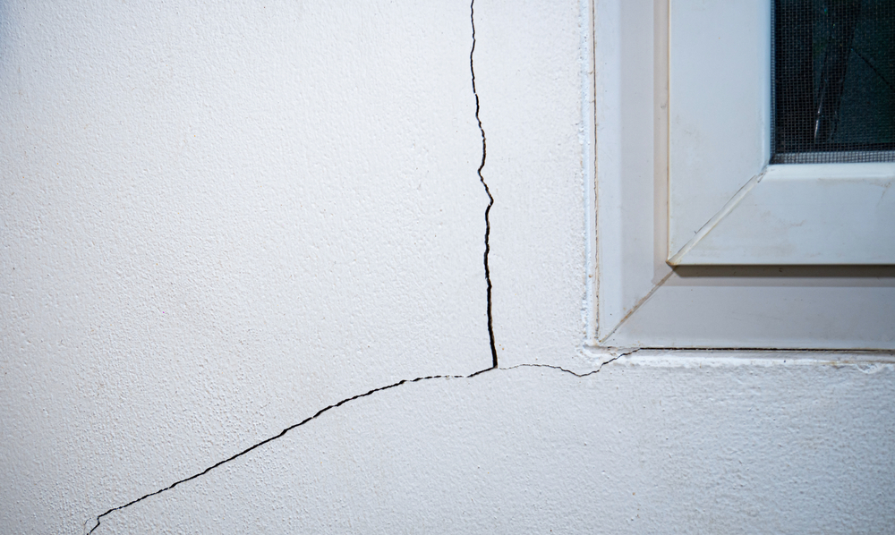 Example of subsidence - cracked wall