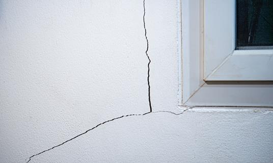 Example of subsidence - cracked wall