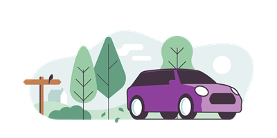 Illustration of a purple car