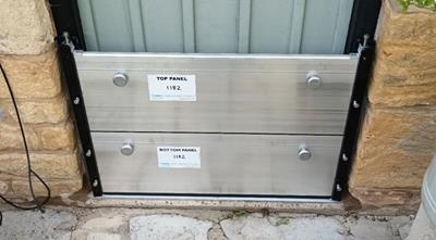 Example of flood barrier installed on front door