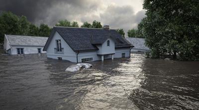 Flooded house