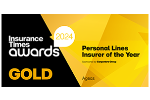 Insurance Times Awards personal lines of the year gold award - 2024
