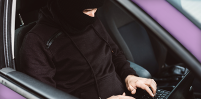 suspicious man sat in stolen car