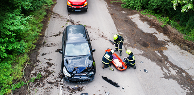 emergency services at the scene of a car accident