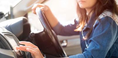 woman driving car 