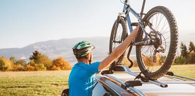 lifting bike onto car rack