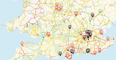 map of dangerous roads in the UK