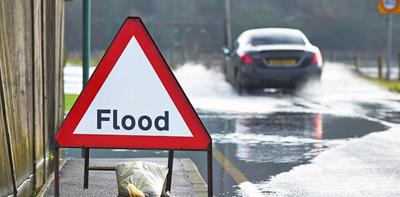 car flooded road 