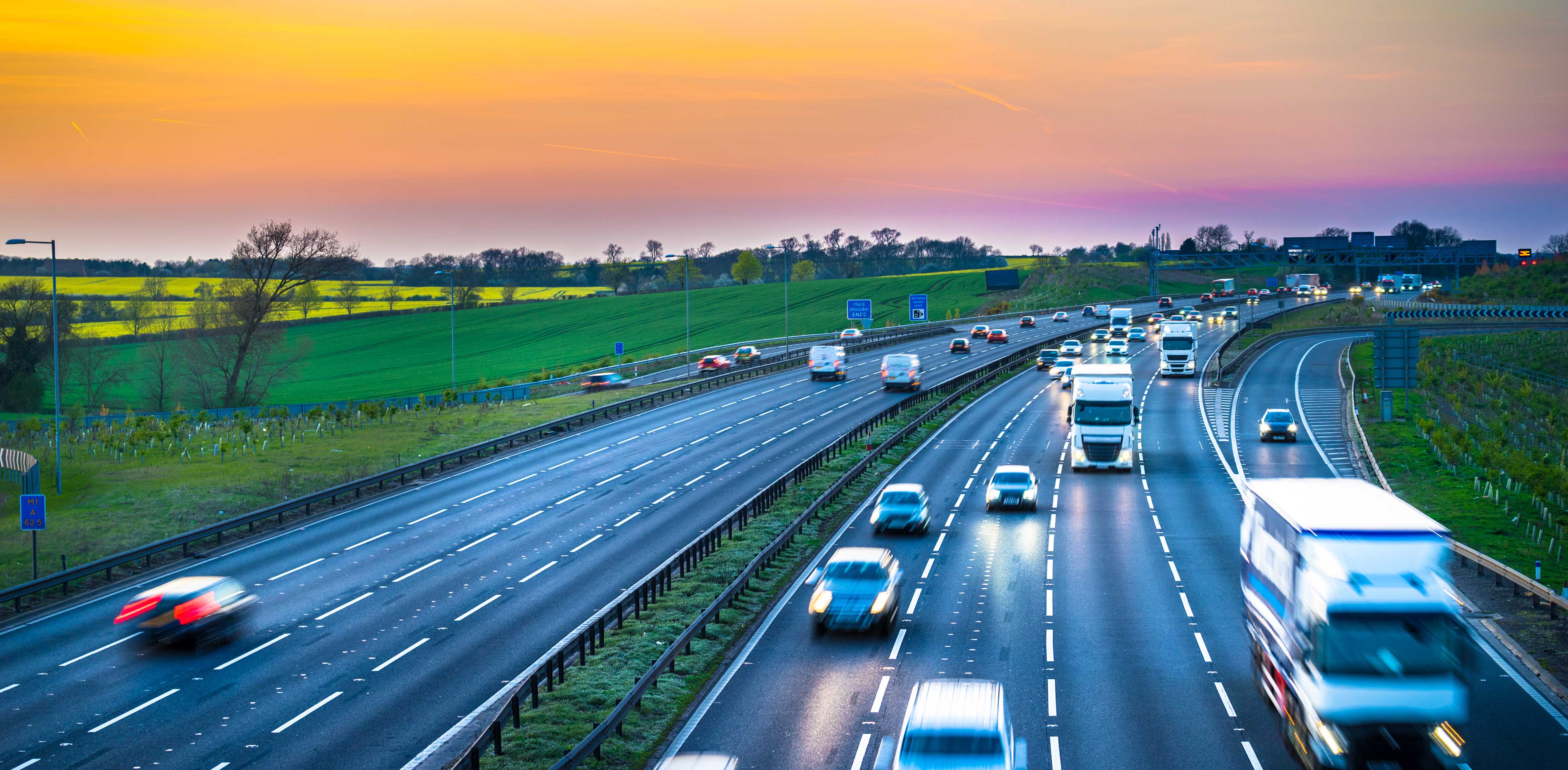 journey on motorway