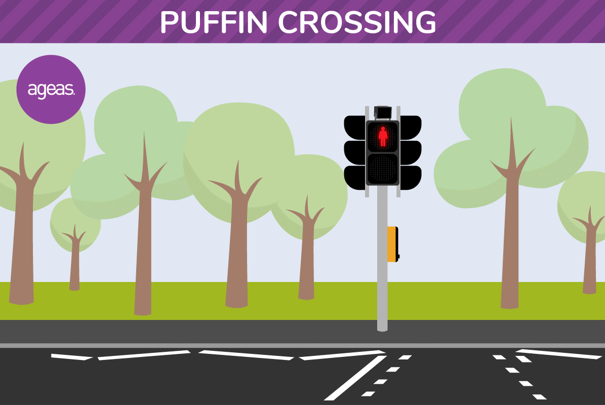 Animation showing how a puffin road crossing works