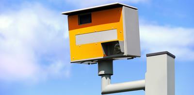 yellow grey speed camera