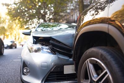 two cars collided together